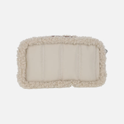 Isabella Shoulder Bags in Beige Combination with furry details