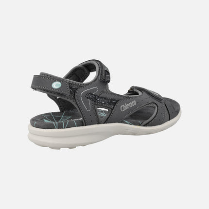 Chiruca Finisterre 03 velcro closure grey sandals for women