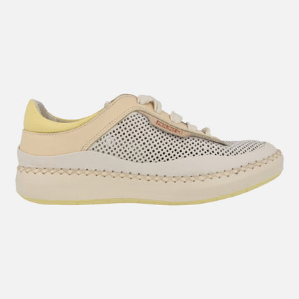 Leather sneakers for women in pastel tones