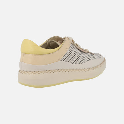 Leather sneakers for women in pastel tones