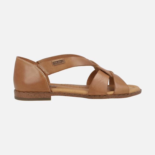 Pikolinos Algar W0x-0812 Brandy closed heel leather sandals
