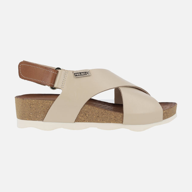 Women's sandals with wedge and velcro closure Mahon W9E-0912