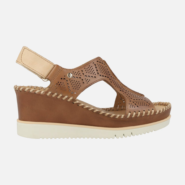 Pikolinos Aguadulce wedged leather sandals