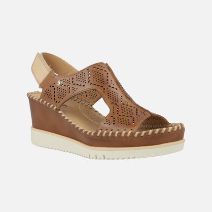 Pikolinos Aguadulce wedged leather sandals