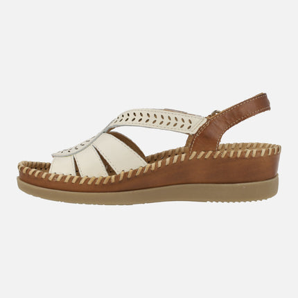 Leather sandals with velcro closure Cadaques W8K-0907C1