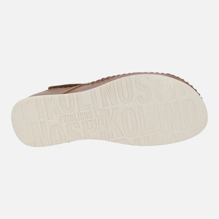 Sandalias de piel con plataforma y cierre de velcro MARINA W1C-0709