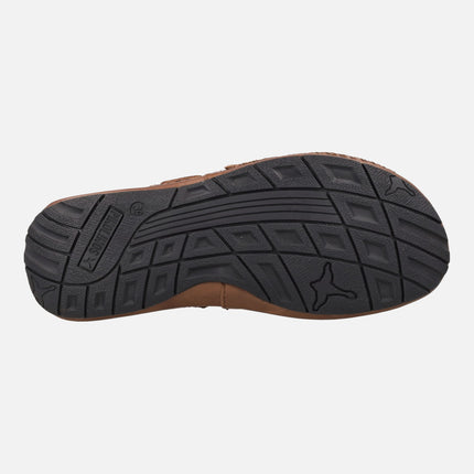Men's leather sandals Tarifa 06J-5818 with velcros closure