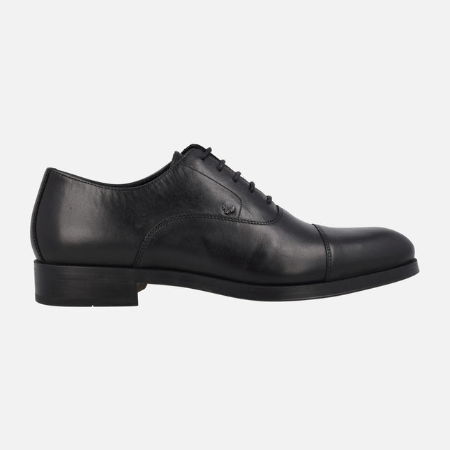 Martinelli men's Oxford shoes in black leather empire 1492-2631pym