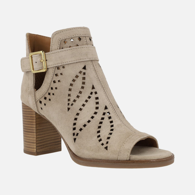 Open toe ankle boots Alpe Lisset with strokes and buckle