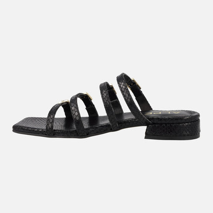 Four strips sandals with buckles in printing snake Alpe Saint Tropez