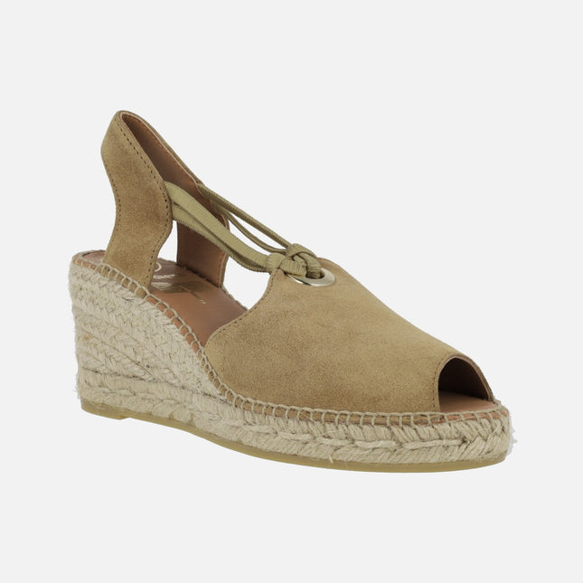 Leather espadrilles with metal ring and elastics Viguera 2143