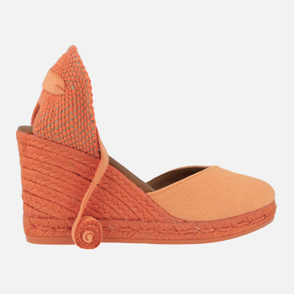 Linen espadrilles with laces for women Viguera