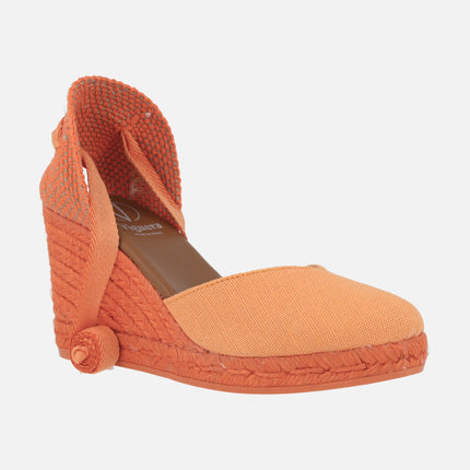 Linen espadrilles with laces for women Viguera