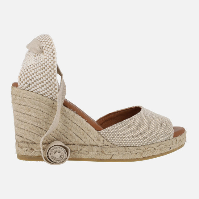 Linen espadrilles with open tapes of Viguera 2133