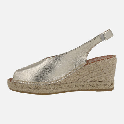Open heel leather espadrilles Viguera 2127