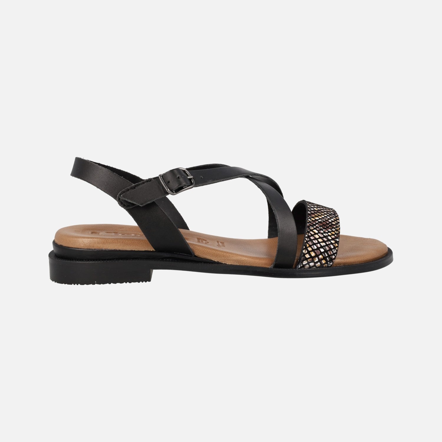 Sandalia Negra Tamaris Sandalias Mujer Sandalias Planas En Piel