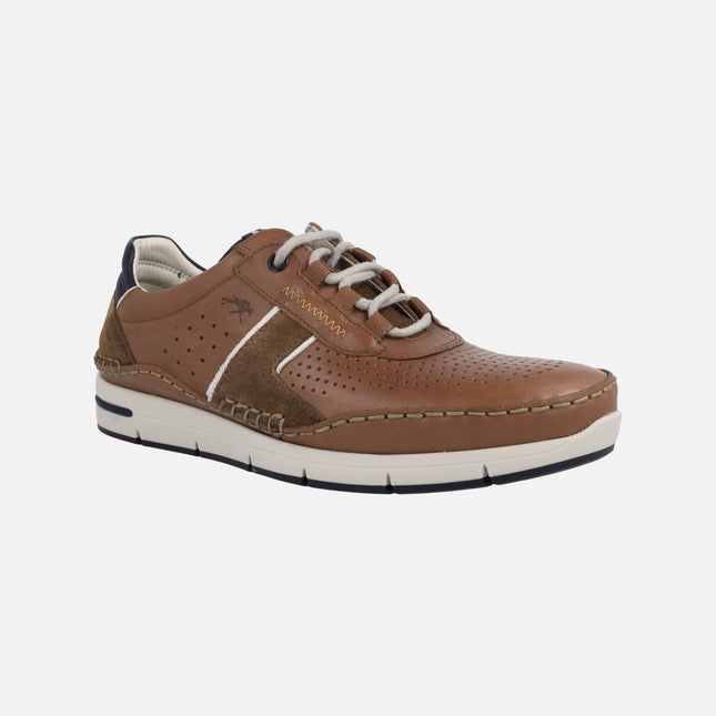 Men's comfort sneakers in brown combi