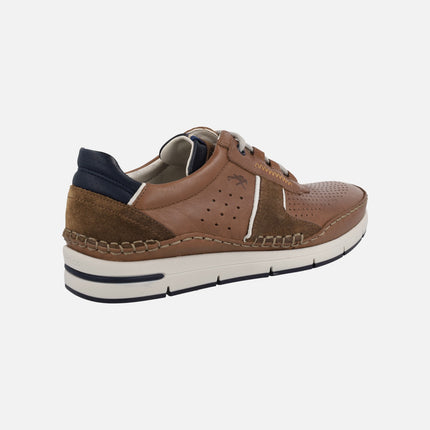 Men's comfort sneakers in brown combi