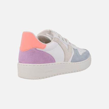 Victoria Madrid sneakers in white leather and multicolor suede