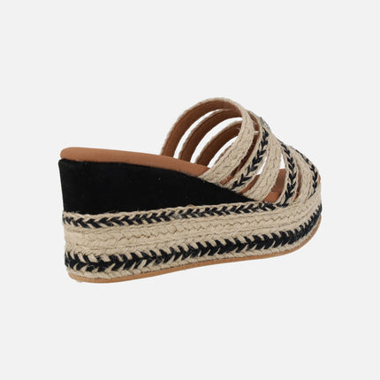 Uruma Salem sandals with raffia strips