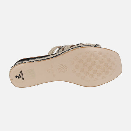 Uruma Salem sandals with raffia strips