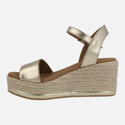 Arambol leather espadrilles with high wedge and platform