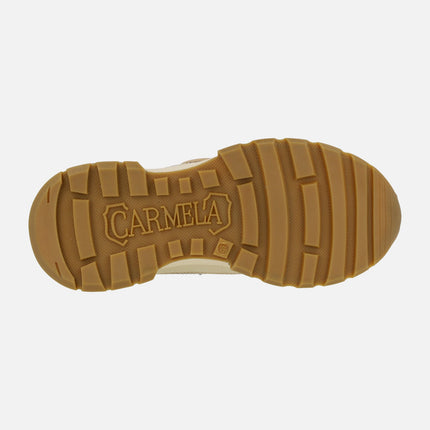 Zapatillas deportivas en combinado de piel y rejilla Carmela