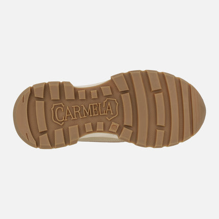 Zapatillas deportivas en combinado de piel y rejilla Carmela