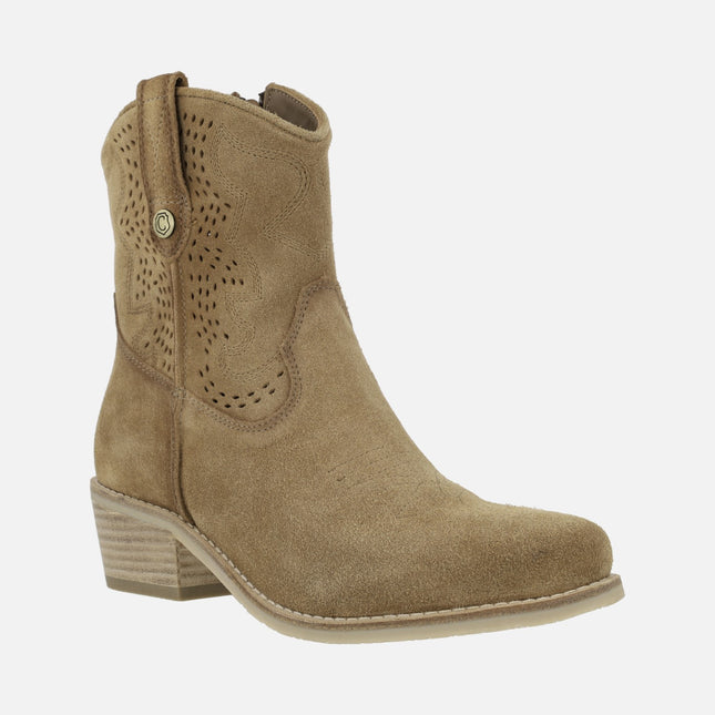 Camel suede boots by Carmela shoes