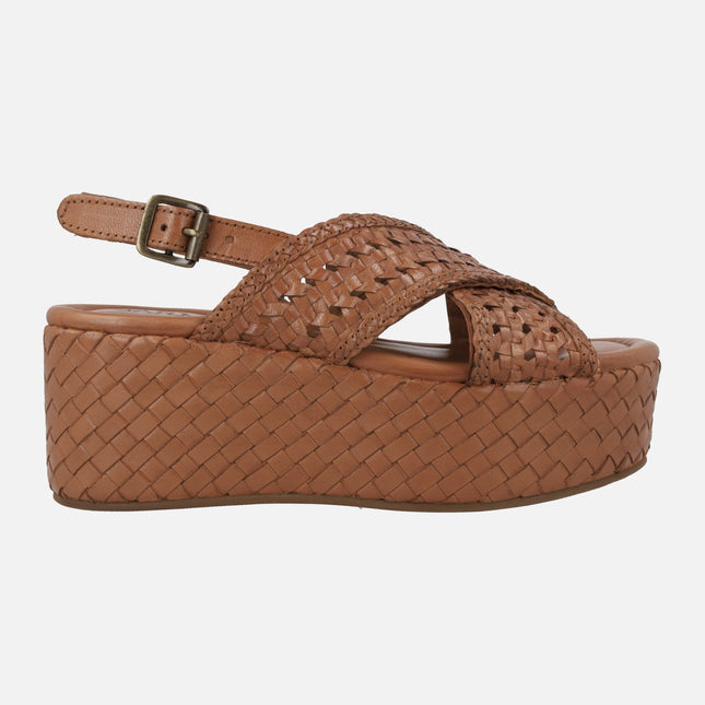 Carmela Braided leather sandals with maxi platform