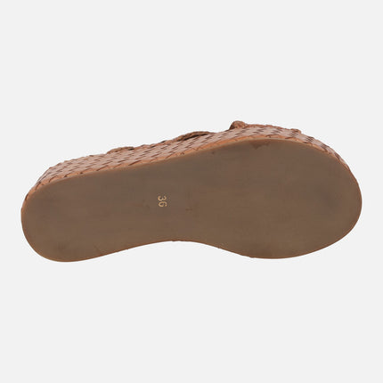 Carmela Braided leather sandals with maxi platform