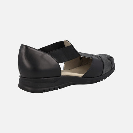 Black leather Comfort sandals for Women
