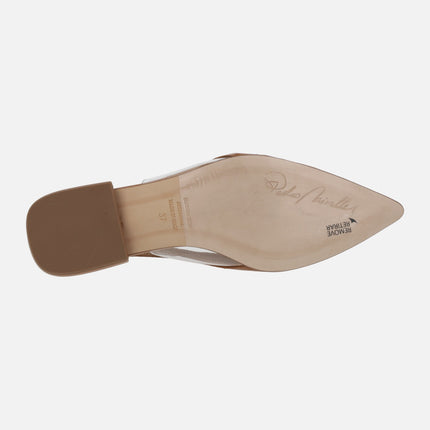 Mallorca Open heel patent leather ballerinas combined with Vinyl