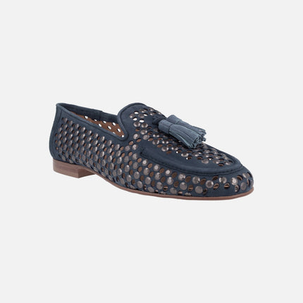 Ferrol Suede Moccasins with studs and tassels