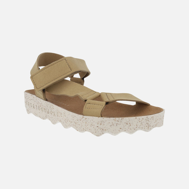 Women's velcro sandals Clew tan