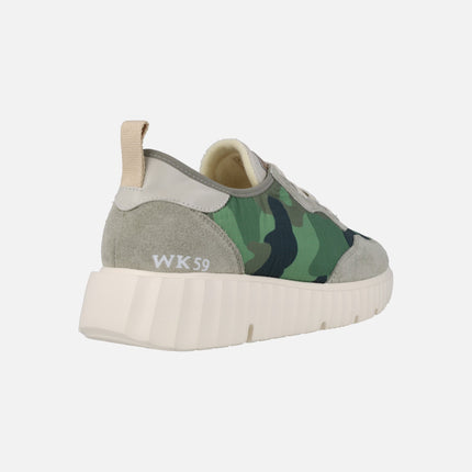 Concordia sneakers in green camouflage fabric