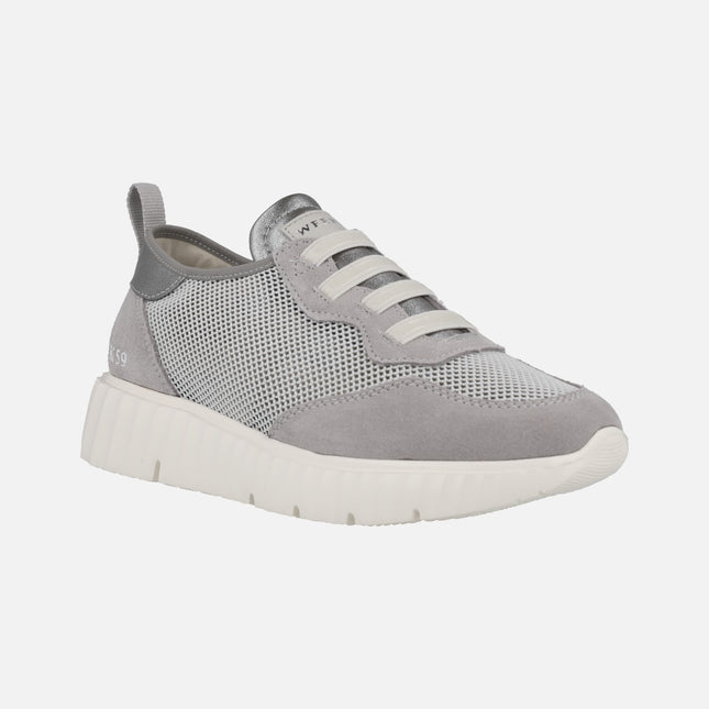 Tulsa Sneakers In Grid Fabric and leather