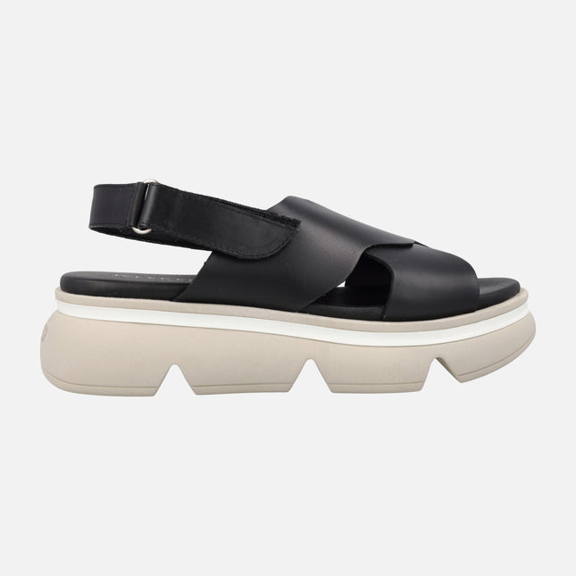 Picerno Leather sandals with velcro closure