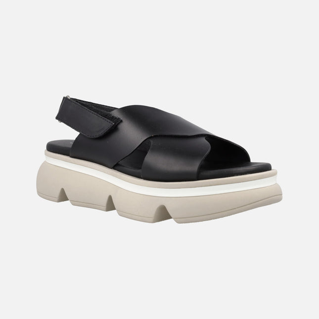 Picerno Leather sandals with velcro closure