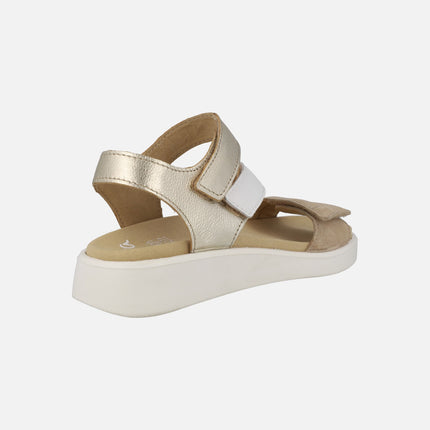 Casual women's sandals in combined materials
