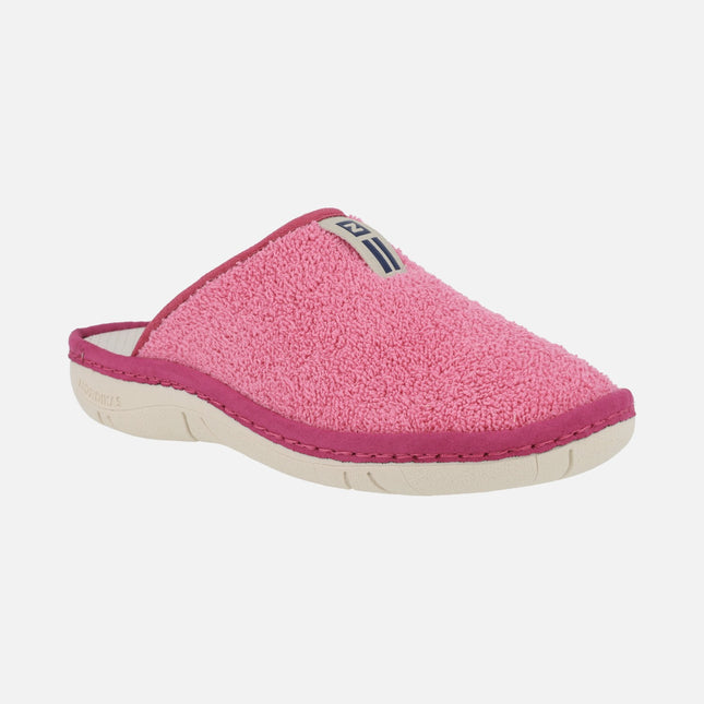 Towel fabric women's house slippers