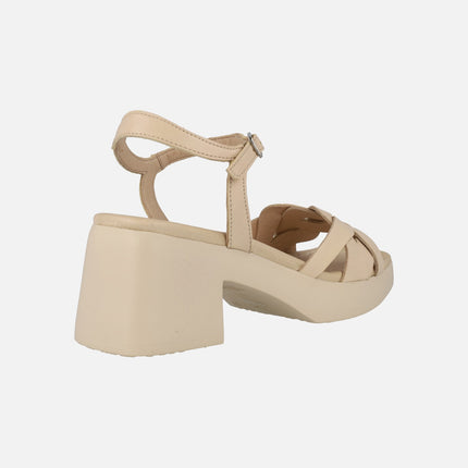Catalina Natural beige leather sandals