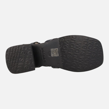 Wonders Neus sandals in balck patent leather