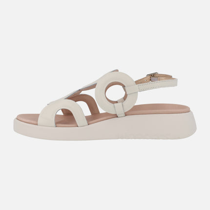 Arizona leather sandals with circular details and memory gel insoles