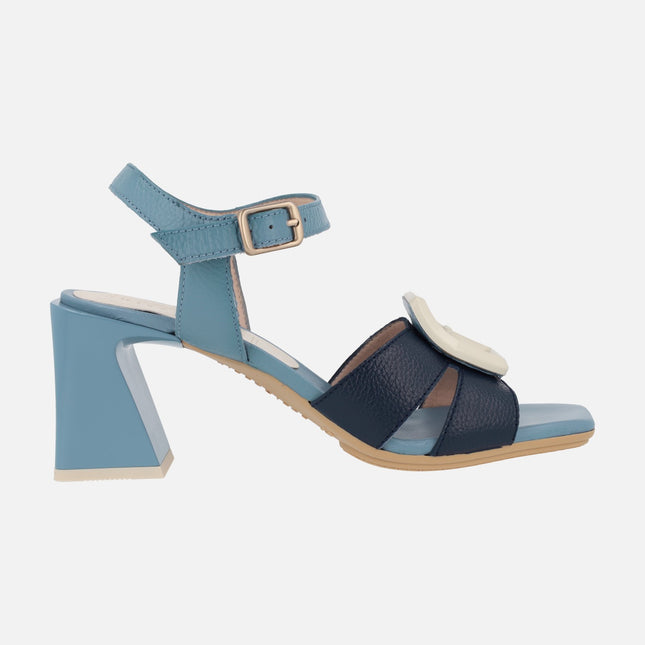Heeled Sandals with buckle ornament