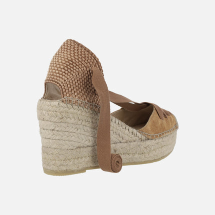brown suede espadrilles with laces