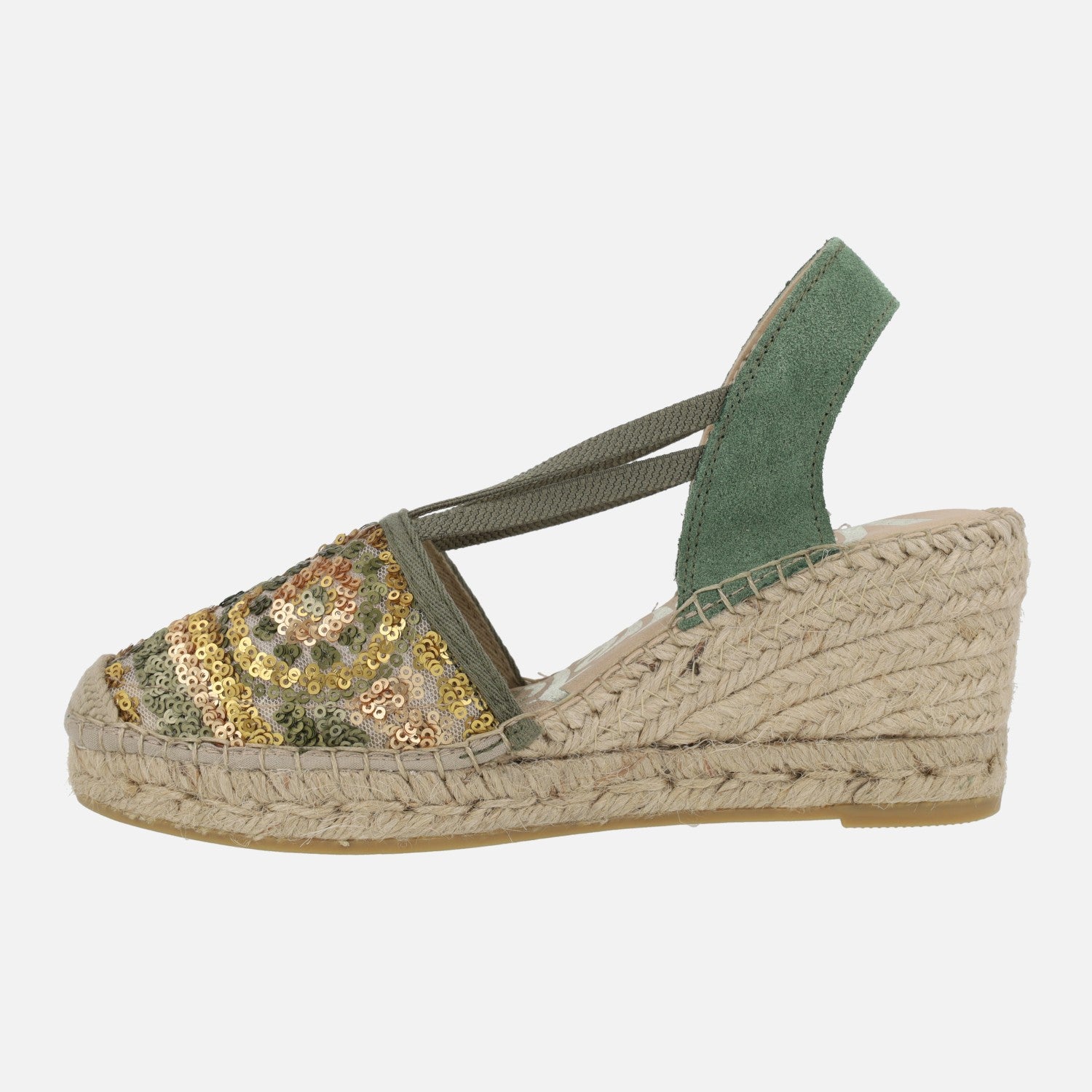 Vidorreta natural fiber espadrilles in fabric with sequins
