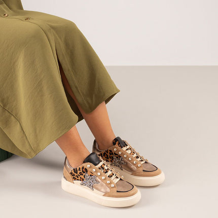 Exé Sneakers in Animal Print and Glitter