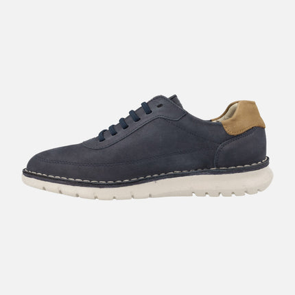 Nubuck leather sneakers with laces