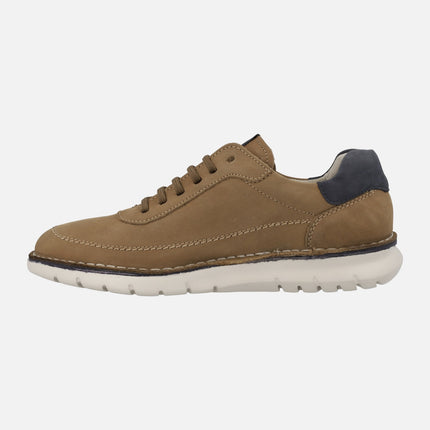 Nubuck leather sneakers with laces